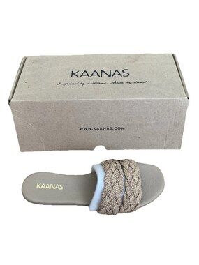 Kaanas Papagayo Sandal Camel Beige 5M NIB Beach Braided Casual Slip On